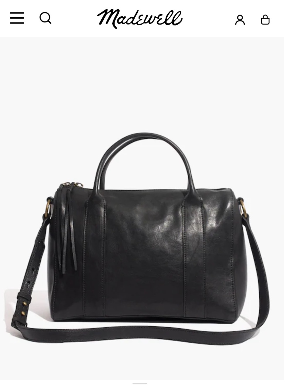 Madewell Black Prague  leather Satchel bag